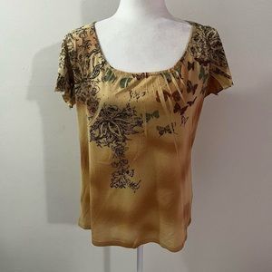 Y2K brown butterfly shirt